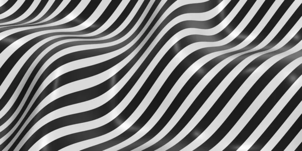 Zebra desenli sallanan dalga arkaplanı 3 boyutlu illüstrasyon