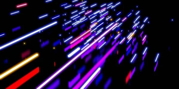 Πολύχρωμο Φως Λέιζερ Neon Φως Μαύρο Φόντο Εικονογράφηση — Φωτογραφία Αρχείου
