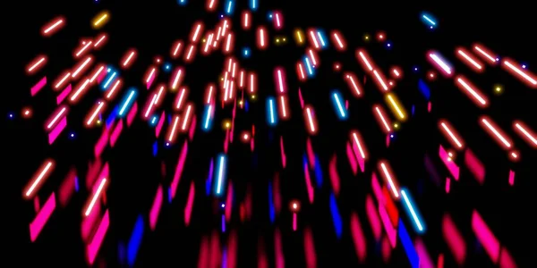 Multicolored Laser Light Neon Light Black Background Illustration — Stock Photo, Image