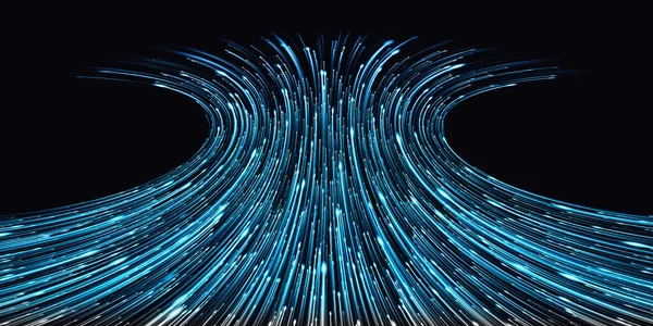 Abstracte Lichtlijnen Gloeiende Meteoor Technologie Achtergrond Illustratie — Stockfoto