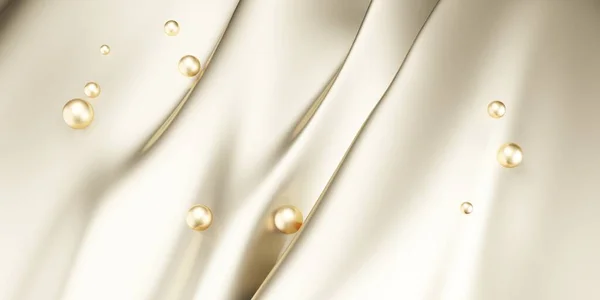 Seta Glitter Oro Con Perle Oro Superficie Scintillante Illustrazione — Foto Stock