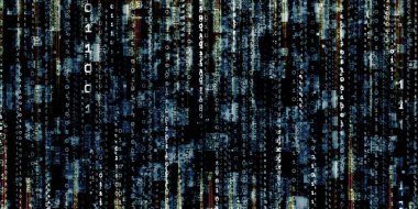 bilgisayar hatası bozulmuş ikili veri korsanının dijital veri ekran arkaplanı 3d illüstrasyonunu gösterir