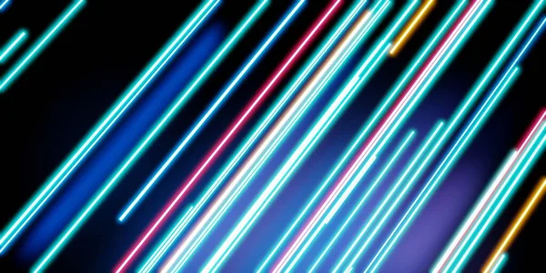 Flerfärgat Laserljus Neon Ljus Svart Bakgrund Illustration — Stockfoto