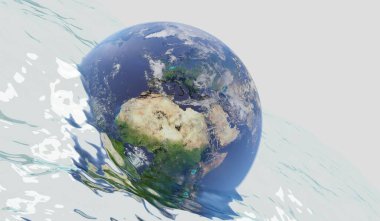 Küresel Tufan, Sualtı Küresi, Soyut Arkaplan, 3B Görüntü