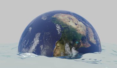 Küresel Tufan, Sualtı Küresi, Soyut Arkaplan, 3B Görüntü