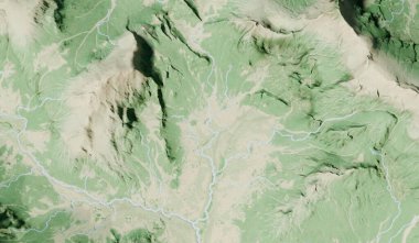 Hava manzarası, su yolu, zemin seviyesi, doğal zemin, üç boyutlu illüstrasyon