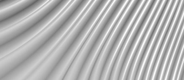 3d resimleme beyaz plastik dalga paralel çizgiler arkaplan eğrisi dalgası