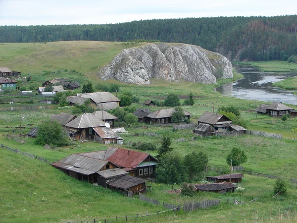 Het Oeral dorp — Stockfoto