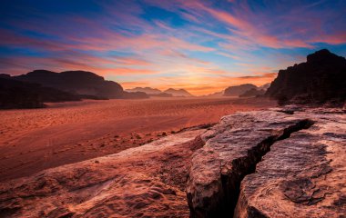 Wadi rum çöl manzarası, jordan