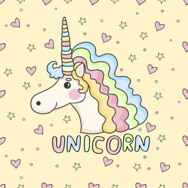 Komik desen tek boynuzlu at.