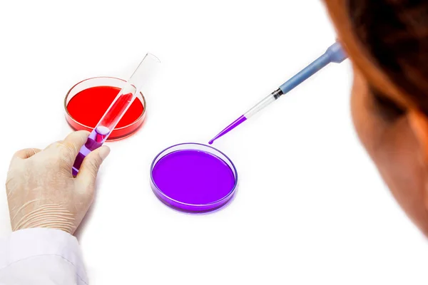 Scientist working at the laboratory isolated on white background Stock Photo