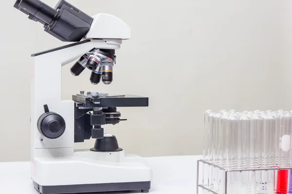 Laboratory microscope lens. modern microscopes in a lab. Stock Picture