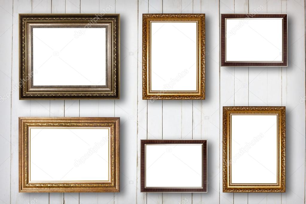 Set Of Picture Frame Photo Art Gallery, Vintage Wooden Picture Frame Set