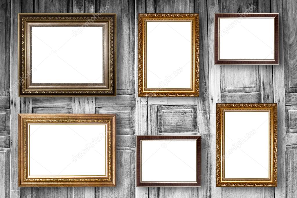 Set Of Picture Frame Photo Art Gallery, Vintage Wooden Picture Frame Set