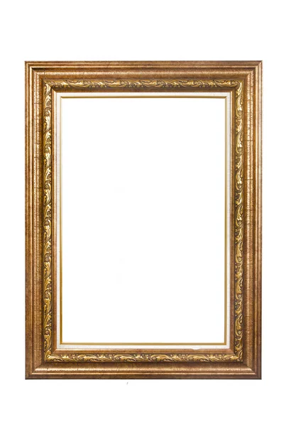 Antiguo marco de fotos de madera aislado sobre fondo blanco . —  Fotos de Stock
