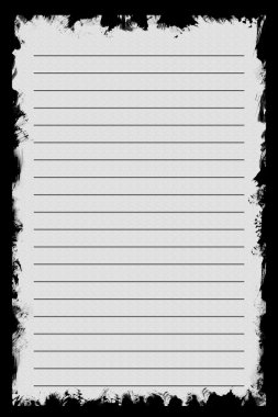 white texture notebook paper on black background.