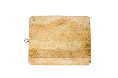 Bir Ahşap doğrama kurulu üzerinde beyaz izole