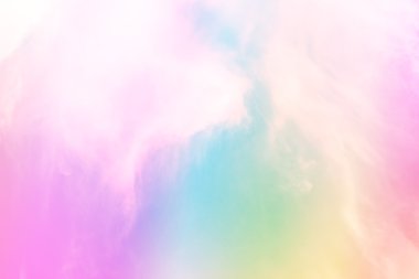 Soft rainbow filter over sky and clouds background. clipart