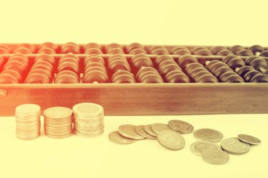 Vintage tarzı - ahşap abacus boncuk ve Tayland Bahtı para