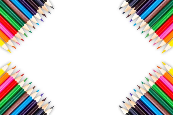 Pensil warna diisolasi pada latar belakang putih — Stok Foto