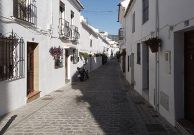 İspanya 'nın Mijas Köyü caddelerinin manzarası