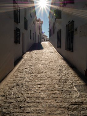 İspanya 'nın Mijas Köyü caddelerinin manzarası