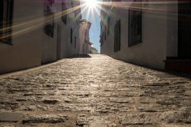 İspanya 'nın Mijas Köyü caddelerinin manzarası