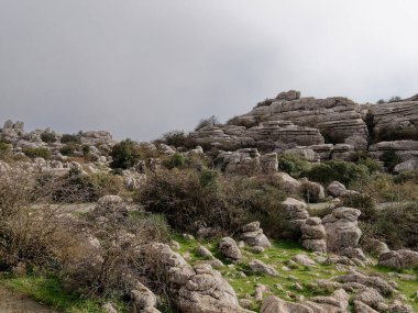 El Torcal de Antequera Doğal Parkı Görünümü.