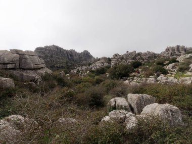 El Torcal de Antequera Doğal Parkı Görünümü.