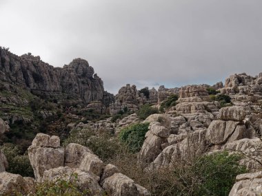 El Torcal de Antequera Doğal Parkı Görünümü.