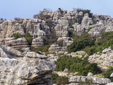 El Torcal de Antequera Doğal Parkı Görünümü.