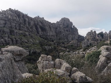 El Torcal de Antequera Doğal Parkı Görünümü.