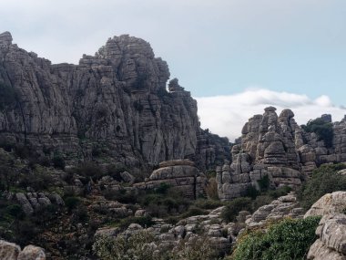 El Torcal de Antequera Doğal Parkı Görünümü.