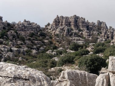 El Torcal de Antequera Doğal Parkı Görünümü.