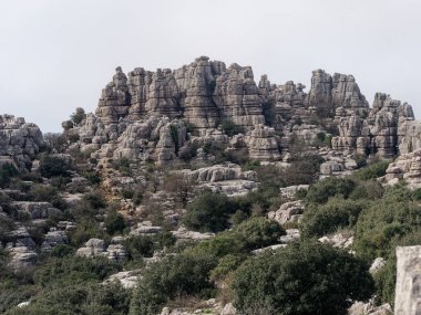 El Torcal de Antequera Doğal Parkı Görünümü.