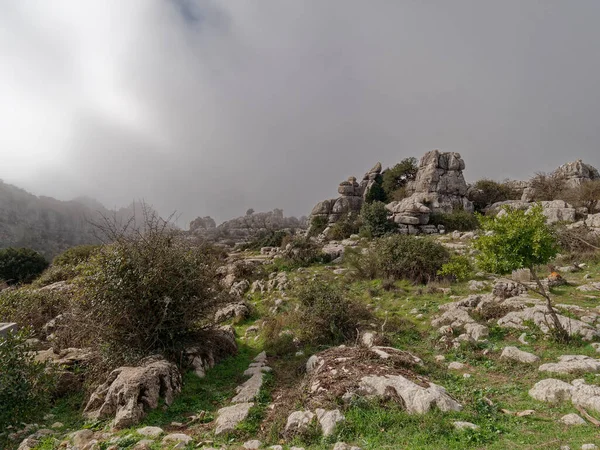 El Torcal de Antequera Doğal Parkı Görünümü.