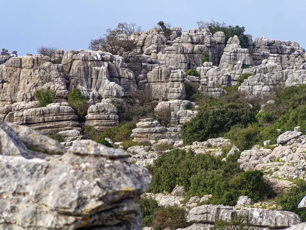 El Torcal de Antequera Doğal Parkı Görünümü.