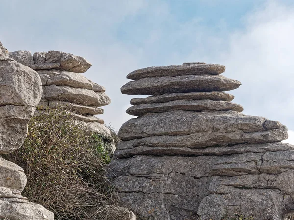 Άποψη Της Μοναδικής Πέτρας Στο Torcal Antequera Φυσικό Πάρκο — Φωτογραφία Αρχείου