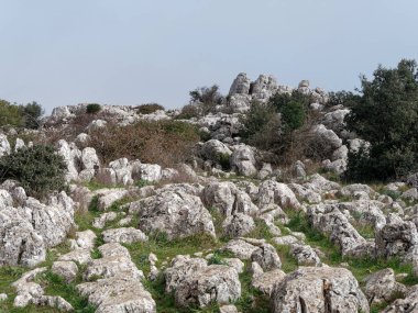 El Torcal de Antequera Doğal Parkı Görünümü.