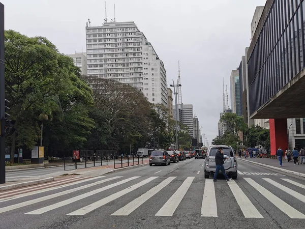 Sao Paulo Brésil Octobre 2020 Nouvelle Norme Sur Avenue Paulista — Photo