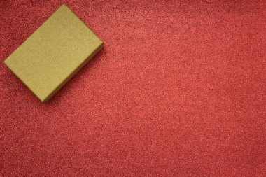 Kopya alanı olan Noel hediyesi kutusunun üst görünümü.