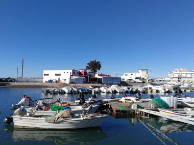 Faro, Portekiz, 17 Aralık 2017: Portekiz Faro Rıhtımı.