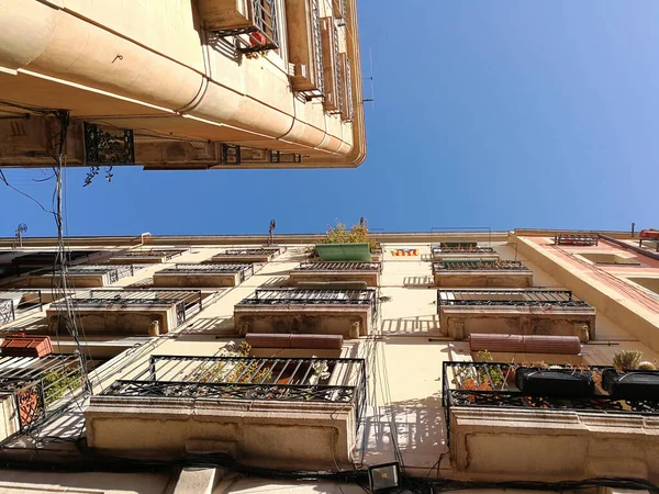 View from the street level of Facades in Barcelona