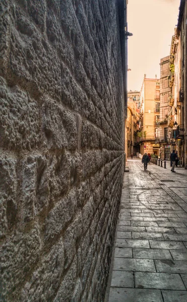 Barcelona Hiszpania Grudnia 2017 Widok Średniowieczną Dzielnicę Gotycką Barcelonie — Zdjęcie stockowe