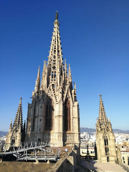 Barcelone Espagne Décembre 2017 Vue Sur Cathédrale Barcelone — Photo