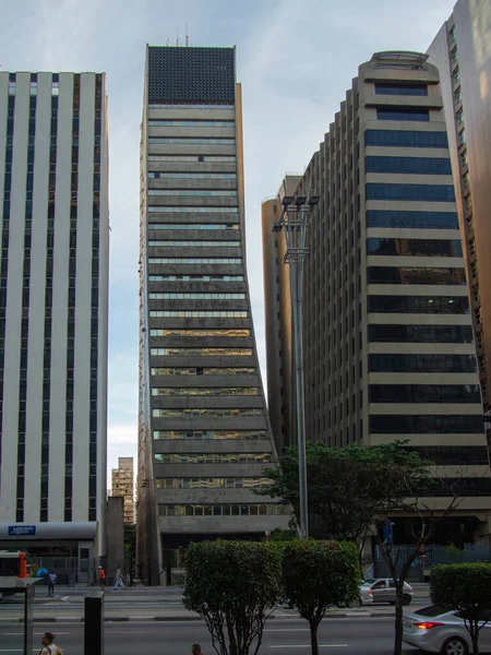 Sao Paulo Brasil Abril 2014 Edifícios Escritórios Avenida Paulista — Fotografia de Stock