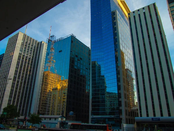 Sao Paulo Brasilien April 2014 Bürogebäude Der Avenida Paulista — Stockfoto