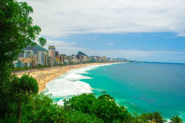 Rio de Janeiro 'daki Leblon Sahili' nin havadan görüntüsü.