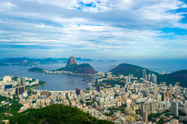 Beautiful Panoramic view of Sugar Loaf and Botafogo Bay.