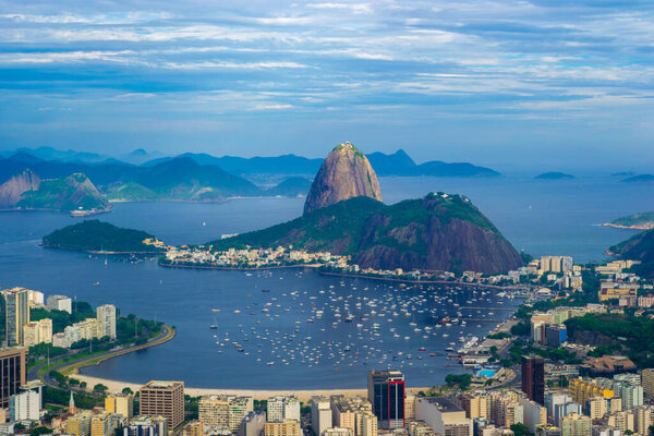Beautiful Panoramic view of Sugar Loaf and Botafogo Bay.